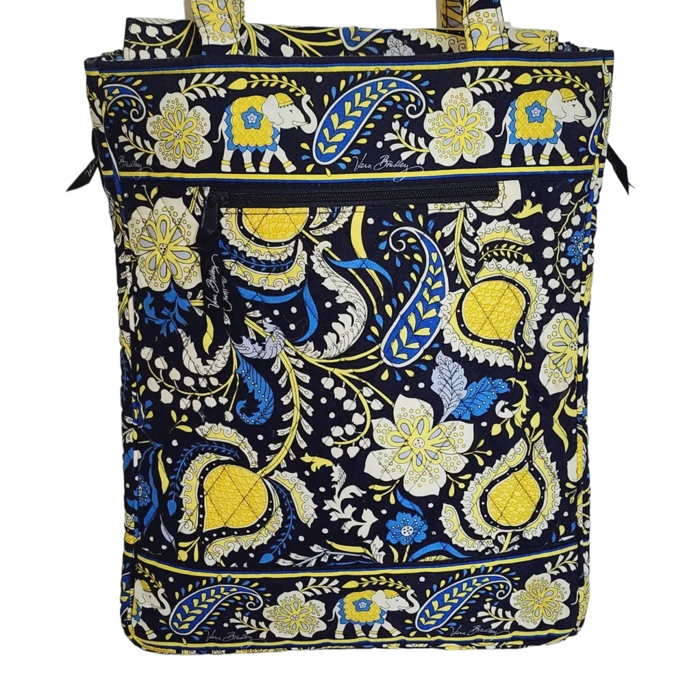 Vera Bradley New Ellie Blue Laptop Travel Tote Shoulder Bag Retired Print